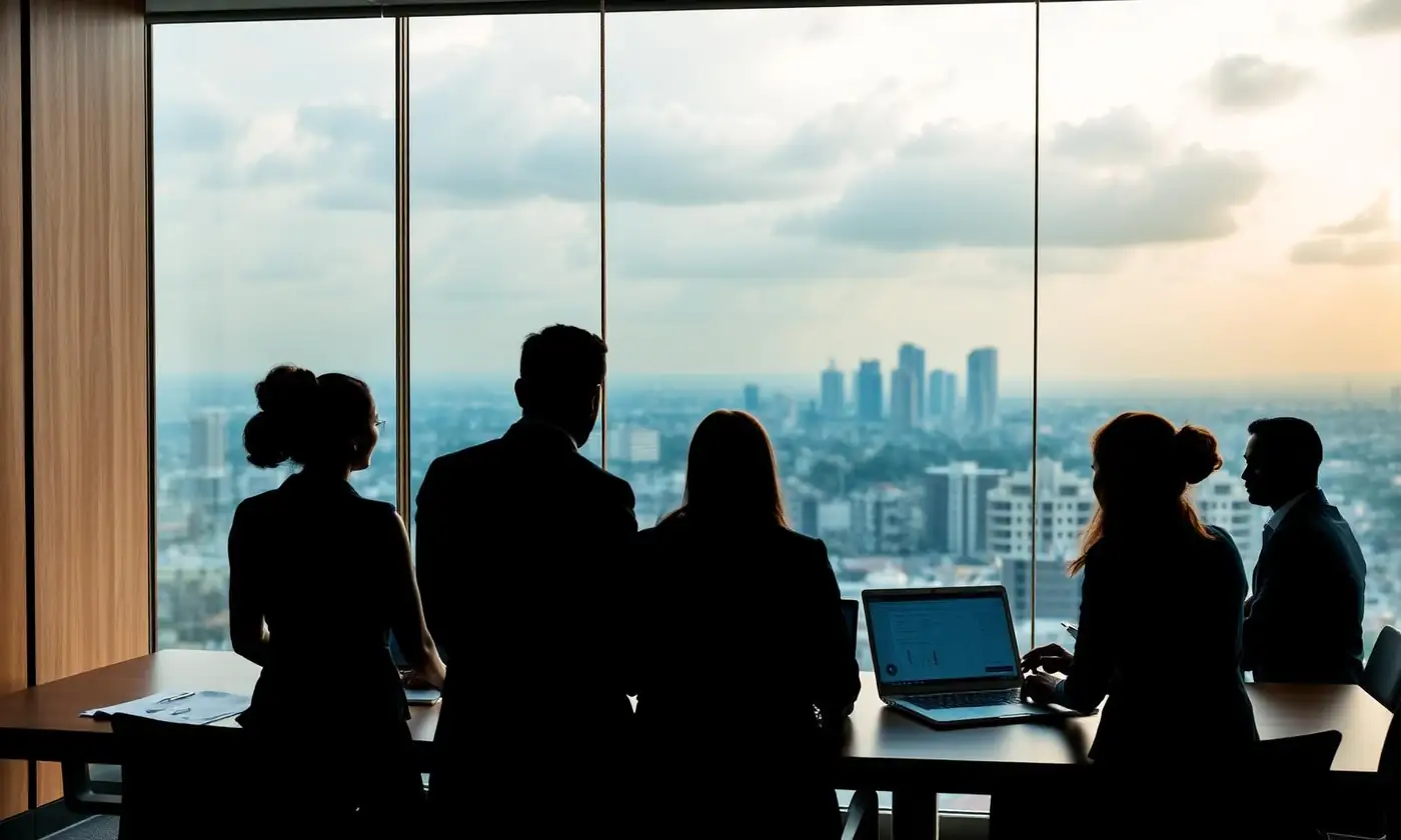 Corporate executives in a strategy meeting